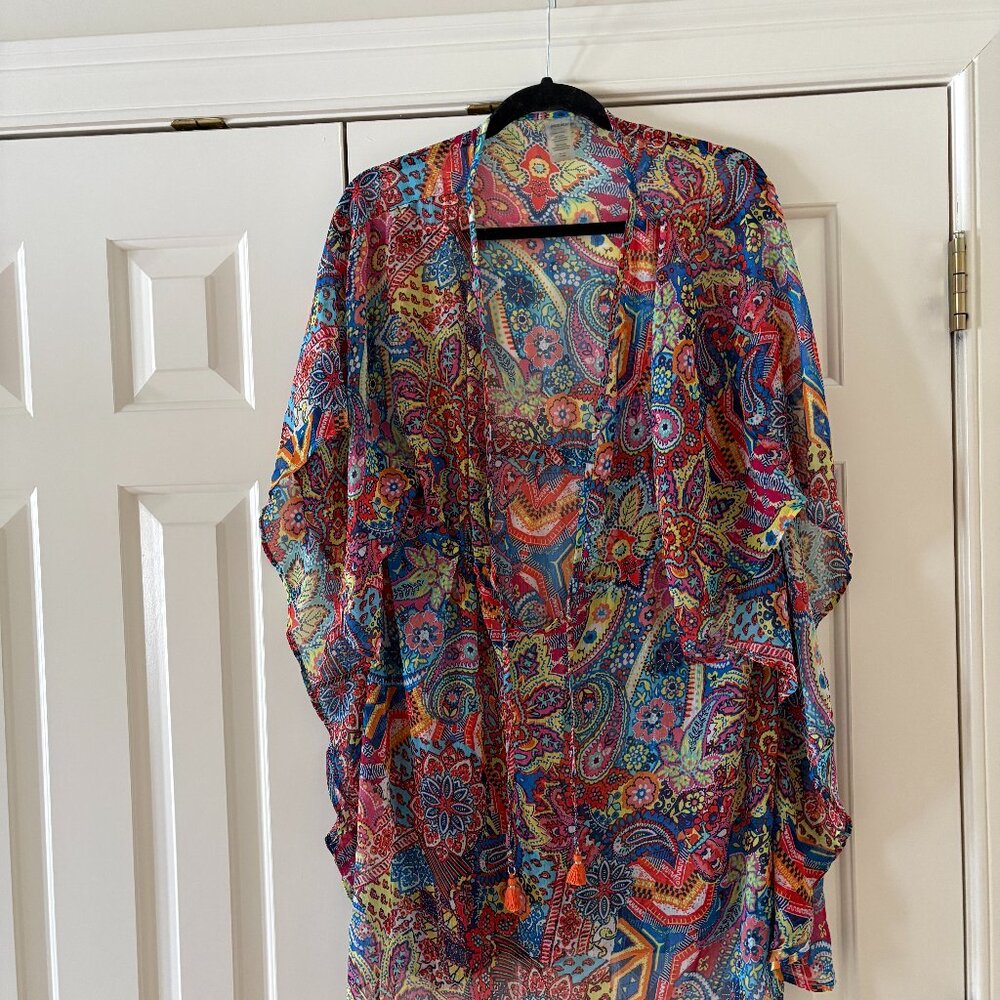 Bleu Rod Beattie Caftan Swim Suit Cover Up  sz L